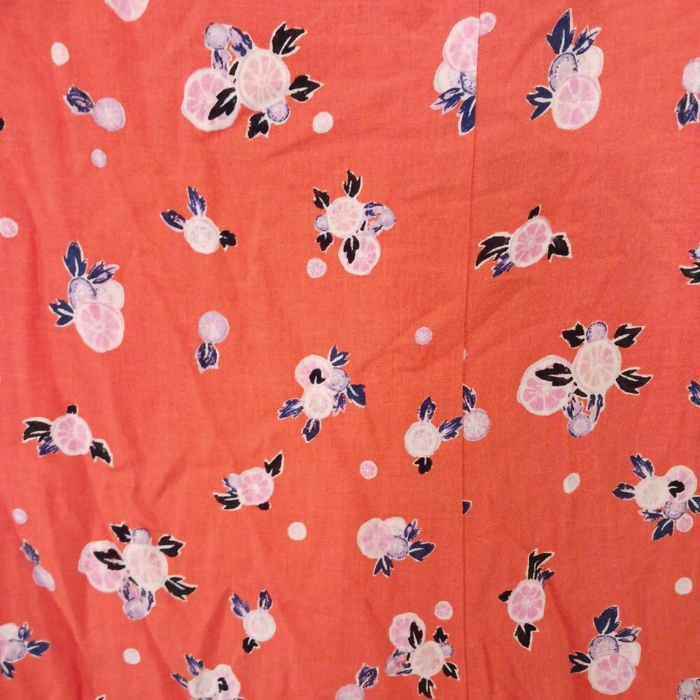 Free People Like A Lady Linen Blend Mini Dress Orange Large Fruit Ruffles NWT - Picture 3 of 12